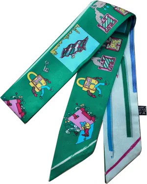 Fashion Handbag Handle Ribbon Scarves Neck Scarves Skinny Ribbon Twill Bandana Scarf Bag scarf for women Olivia NY