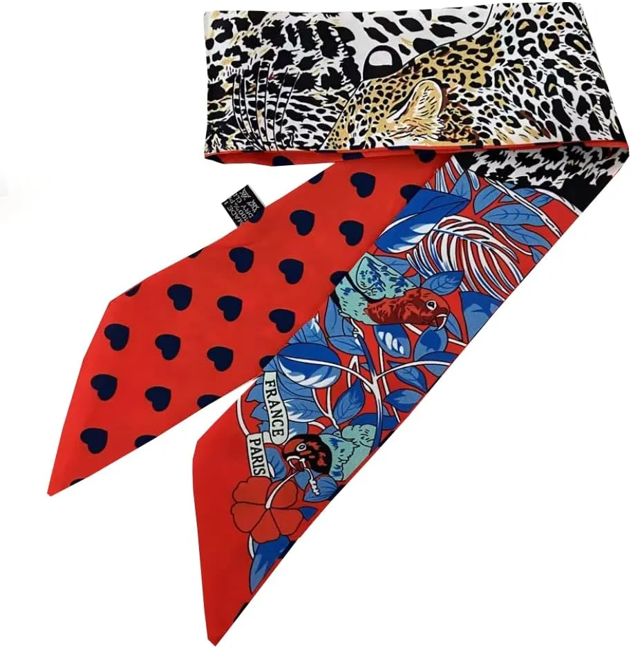 Fashion Handbag Handle Ribbon Scarves Neck Scarves Skinny Ribbon Twill Bandana Scarf Bag scarf for women Olivia NY