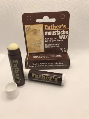 Father's Moustache Wax Neutral. Neutral Shade for All Color Hair. Leak Proof Tube for Pocket Convenience (4). ON All Multi Packs at Checkout, (Pack of 4)