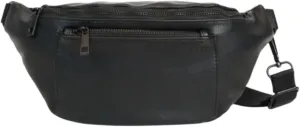 FAWN DESIGN The Fawny Pack Black Fanny Pack, Fanny Pack for Women Crossbody Bag, 2 Pockets and 6 Interior Card Slots, Adjustable Nylon Strap