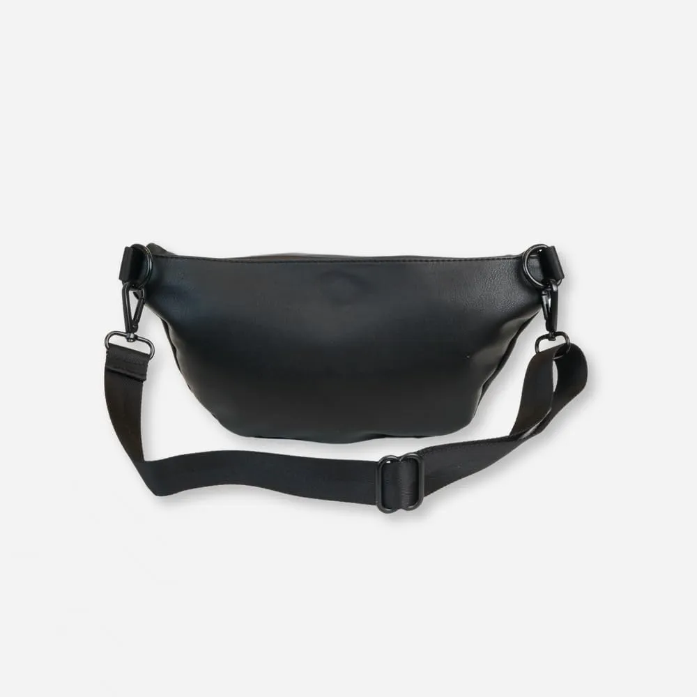 FAWN DESIGN The Fawny Pack Black Fanny Pack, Fanny Pack for Women Crossbody Bag, 2 Pockets and 6 Interior Card Slots, Adjustable Nylon Strap
