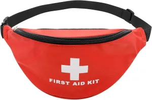 Faylapa Empty First Aid Bag Fanny Pack, Travel Pouch Bag 11.02x5.51x3.54 inch Waist Bag for Travel, Home, Office, Vehicle, Camping, Outdoor (Bag Only)
