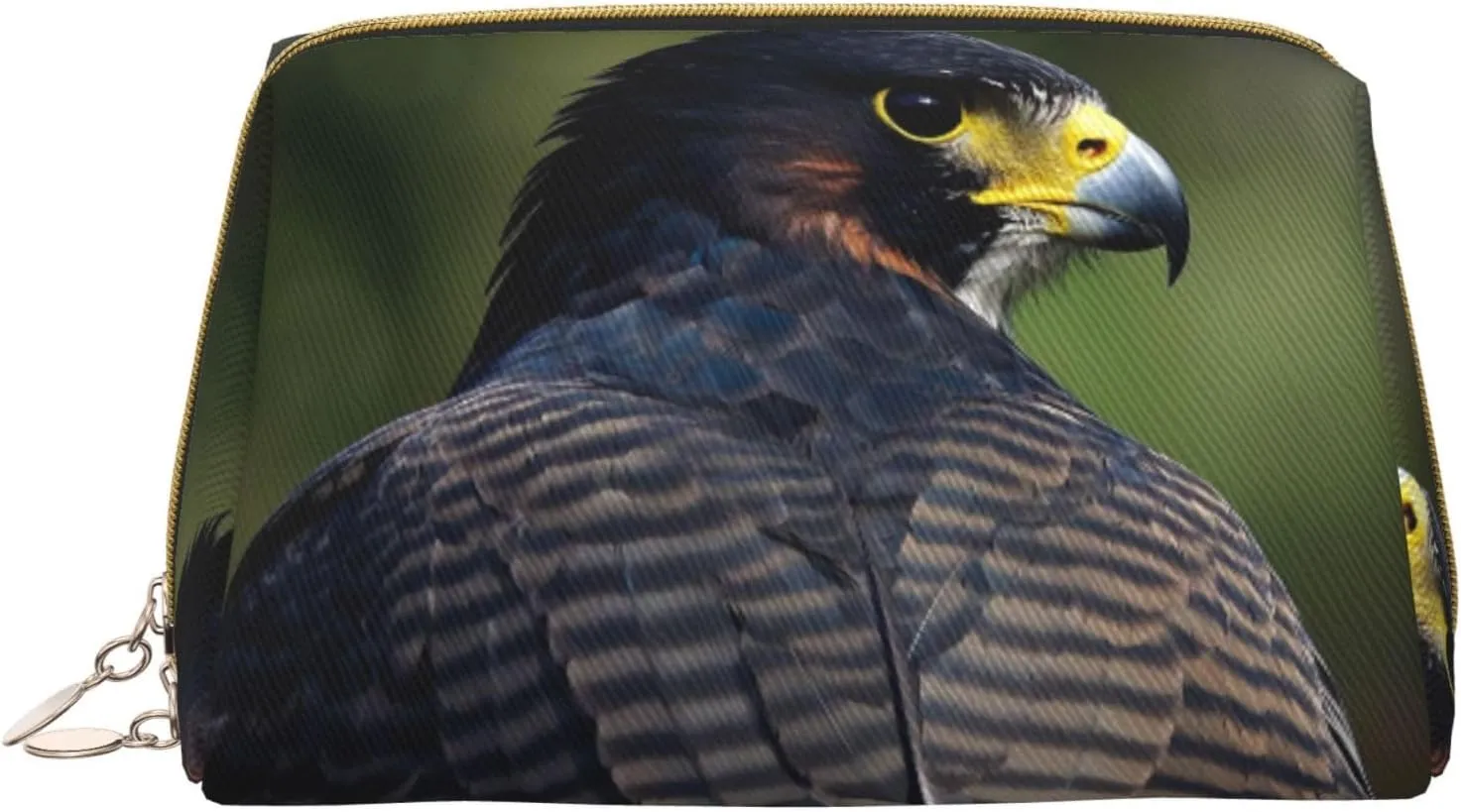Feathers of the Hawk Print Cute Small Makeup Bag, Leather Cosmetic Bags for Purse Women Gifts Make Up Organizer Travelling