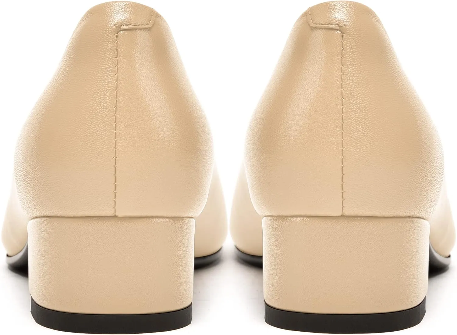 FEMSTEP Womens Matte Leather Fashion Wedding Square Toe Slip On Chunky Low Heel Pumps Shoes 1.5 Inch