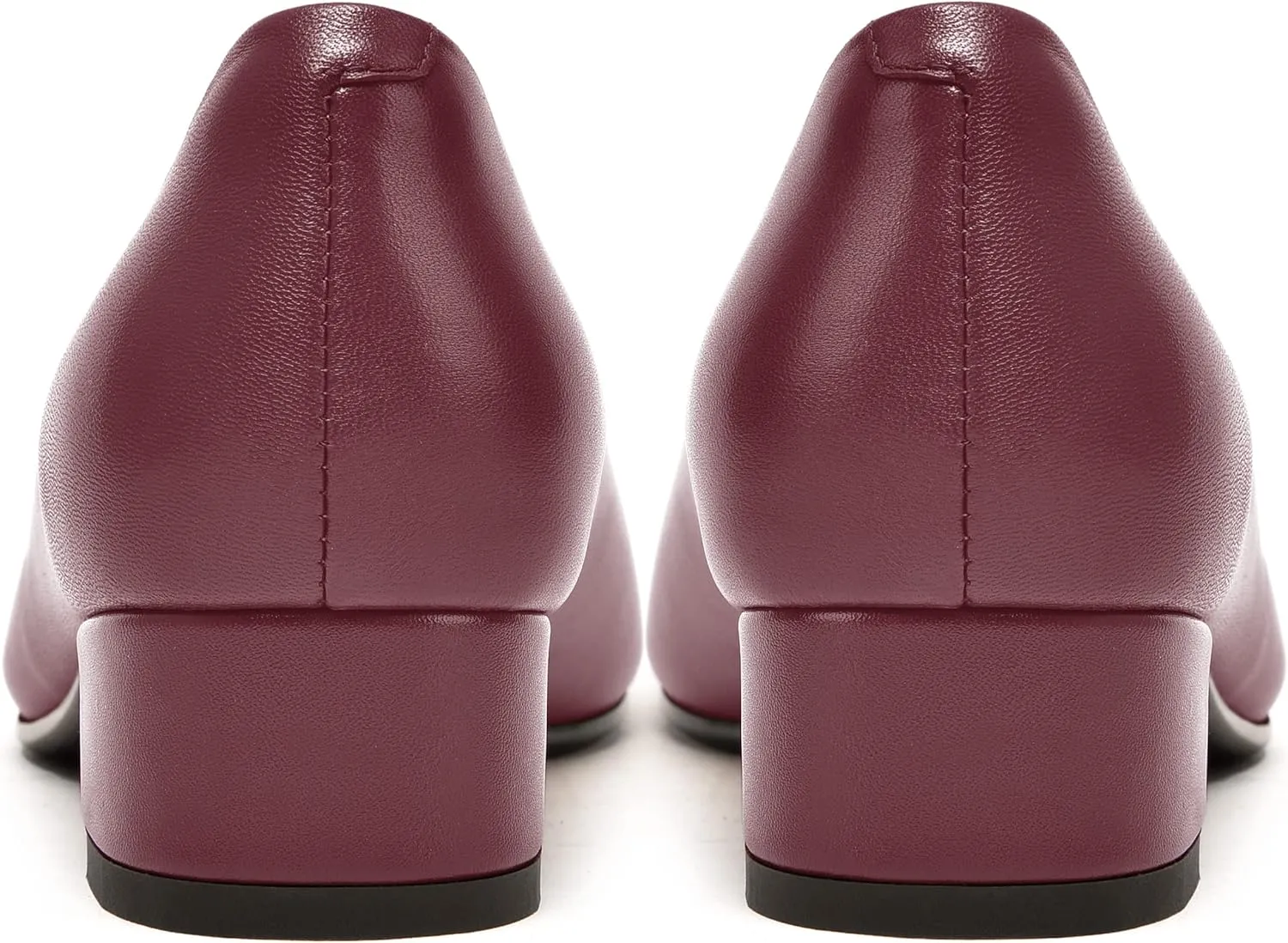 FEMSTEP Womens Matte Leather Fashion Wedding Square Toe Slip On Chunky Low Heel Pumps Shoes 1.5 Inch