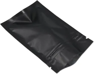 FERENLI 100Pcs Zipper Lock Self Seal Flat Pouch for Zip Aluminum Foil Lock Package Bag Coffee Food Storage Resealable Mylar Bags Heat Sealable Candy Reclosable Bags (12x18cm (4.7x7.1 inch), Black)