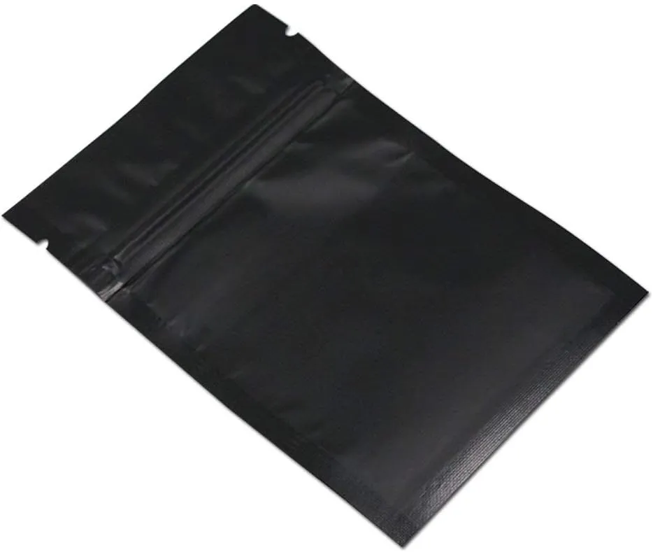 FERENLI 100Pcs Zipper Lock Self Seal Flat Pouch for Zip Aluminum Foil Lock Package Bag Coffee Food Storage Resealable Mylar Bags Heat Sealable Candy Reclosable Bags (12x18cm (4.7x7.1 inch), Black)