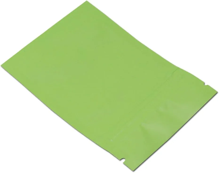 FERENLI 100Pcs Zipper Lock Self Seal Flat Pouch for Zip Aluminum Foil Lock Package Bag Coffee Food Storage Resealable Mylar Bags Heat Sealable Candy Reclosable Bags (12x18cm (4.7x7.1 inch), Green)