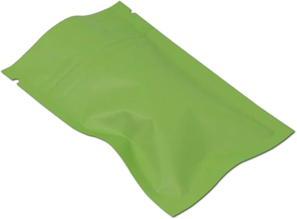 FERENLI 100Pcs Zipper Lock Self Seal Flat Pouch for Zip Aluminum Foil Lock Package Bag Coffee Food Storage Resealable Mylar Bags Heat Sealable Candy Reclosable Bags (12x18cm (4.7x7.1 inch), Green)