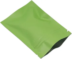 FERENLI 100Pcs Zipper Lock Self Seal Flat Pouch for Zip Aluminum Foil Lock Package Bag Coffee Food Storage Resealable Mylar Bags Heat Sealable Candy Reclosable Bags (12x18cm (4.7x7.1 inch), Green)
