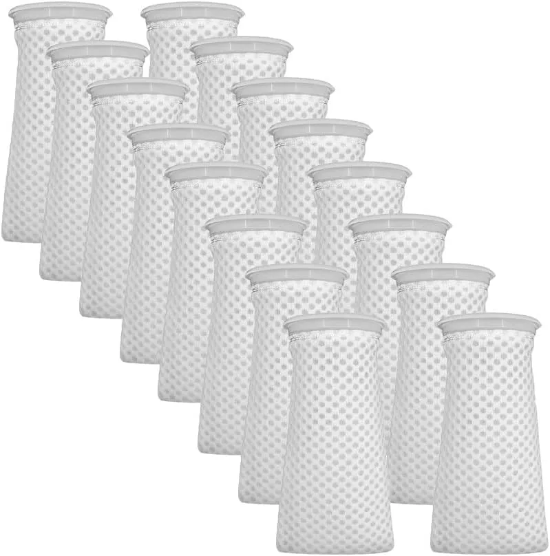 Filter Socks 4 inch, 16-Pack 3D Honeycomb Design Filter Sock 150 Micron, 10 Inch Long Aquarium Felt Filter Bags for Freshwater, Saltwater Aquariums, Ponds, Sumps, Overflows