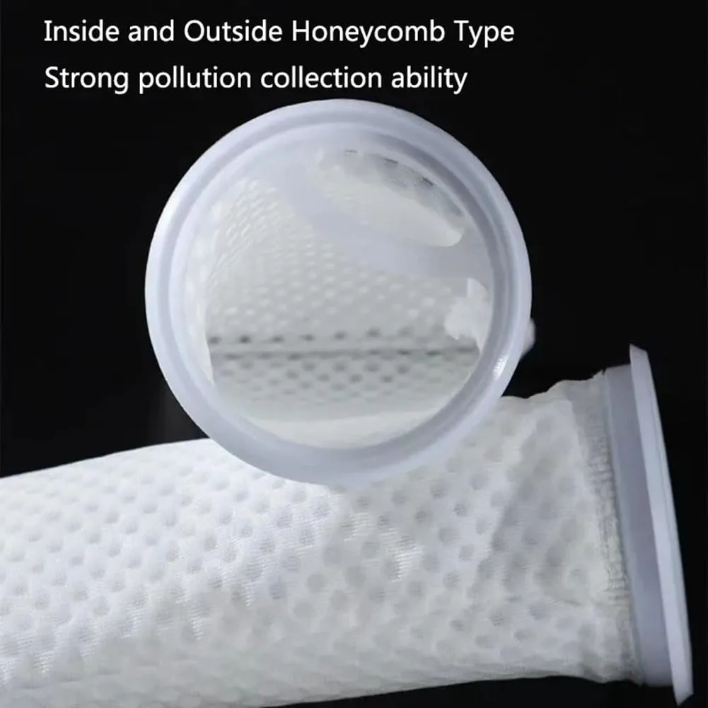 Filter Socks 4 inch, 16-Pack 3D Honeycomb Design Filter Sock 150 Micron, 10 Inch Long Aquarium Felt Filter Bags for Freshwater, Saltwater Aquariums, Ponds, Sumps, Overflows