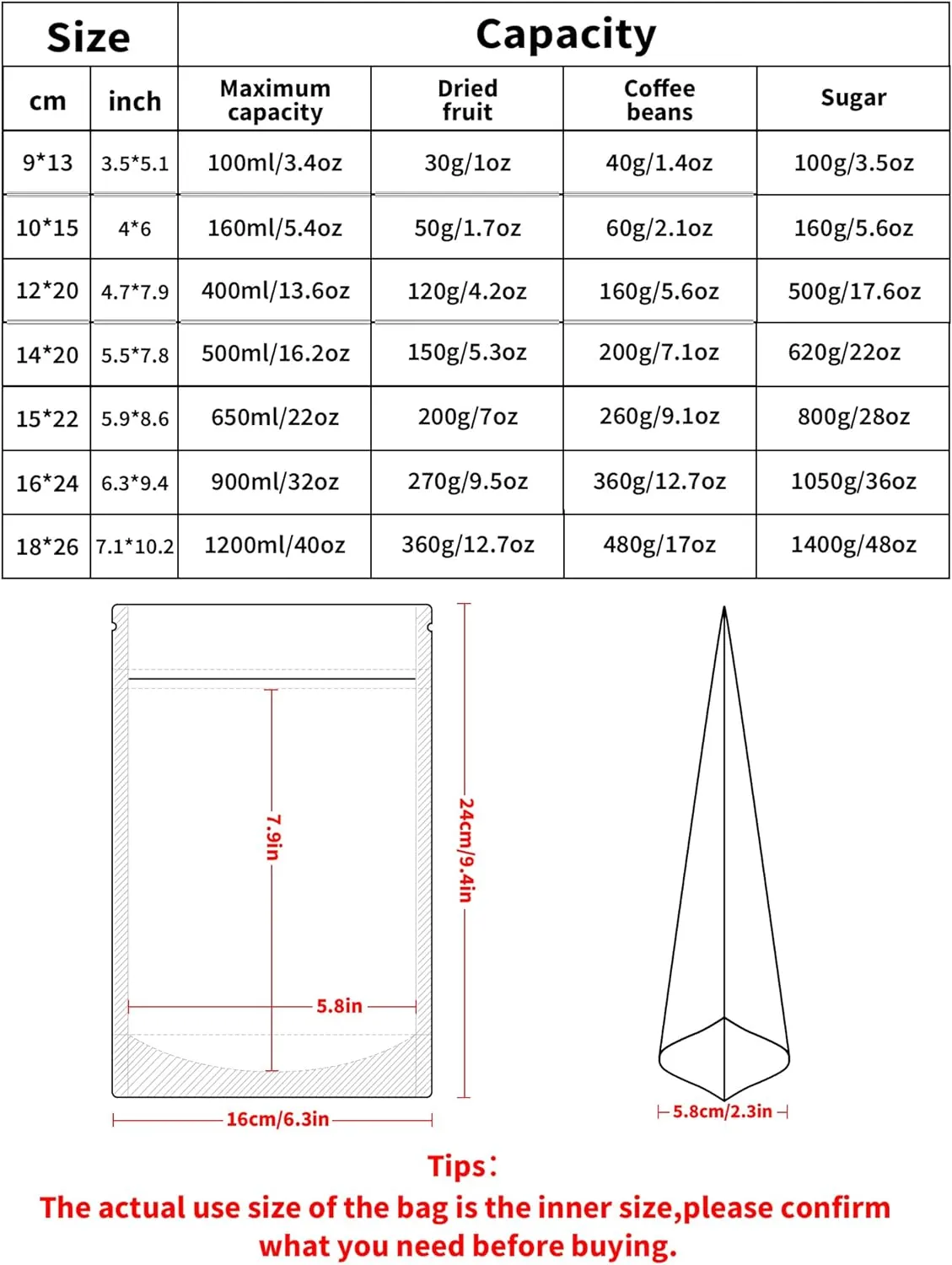 FireKylin 100 Pack Smell Proof Bags 6.3" x 9.4", Resealable Bags with Matte Window, Foil Pouch Stand Up Sealable Bags for Packaging（Black）