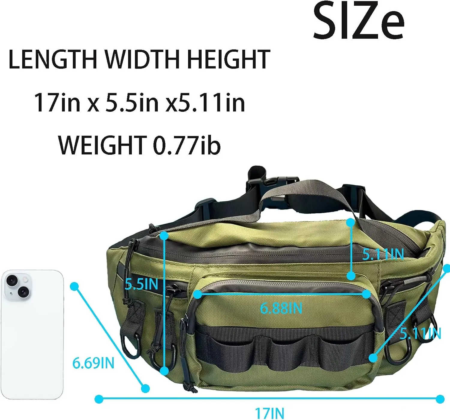 Fishing Fanny Pack for Men -Fishing Fanny Pack-Lightweight and Fishing Sling Pack