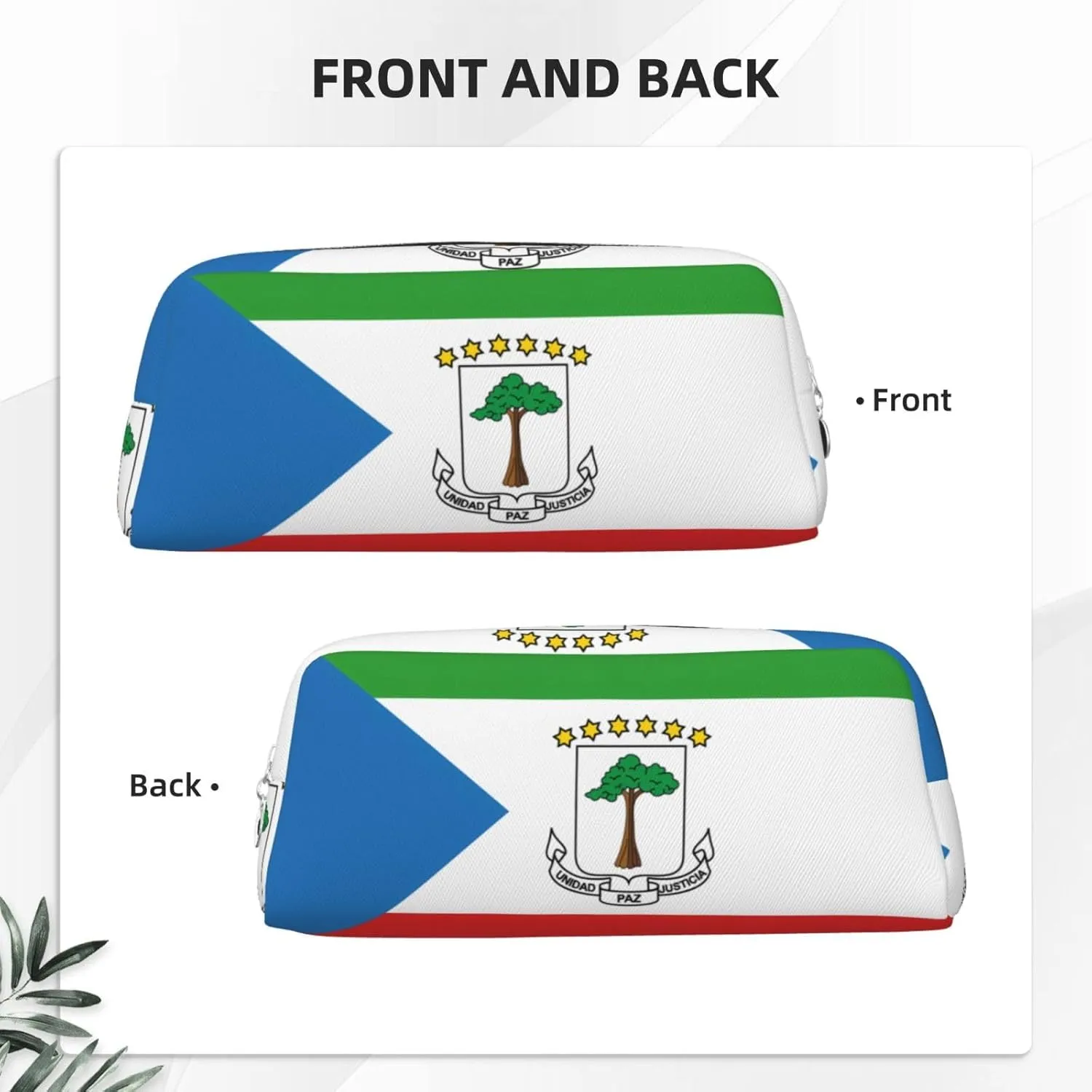 Flag of Equatorial Guinea Print Pencil Case, Pencil Pouch with Zipper, Portable Stationery Organizer pencil bag - Office Travel