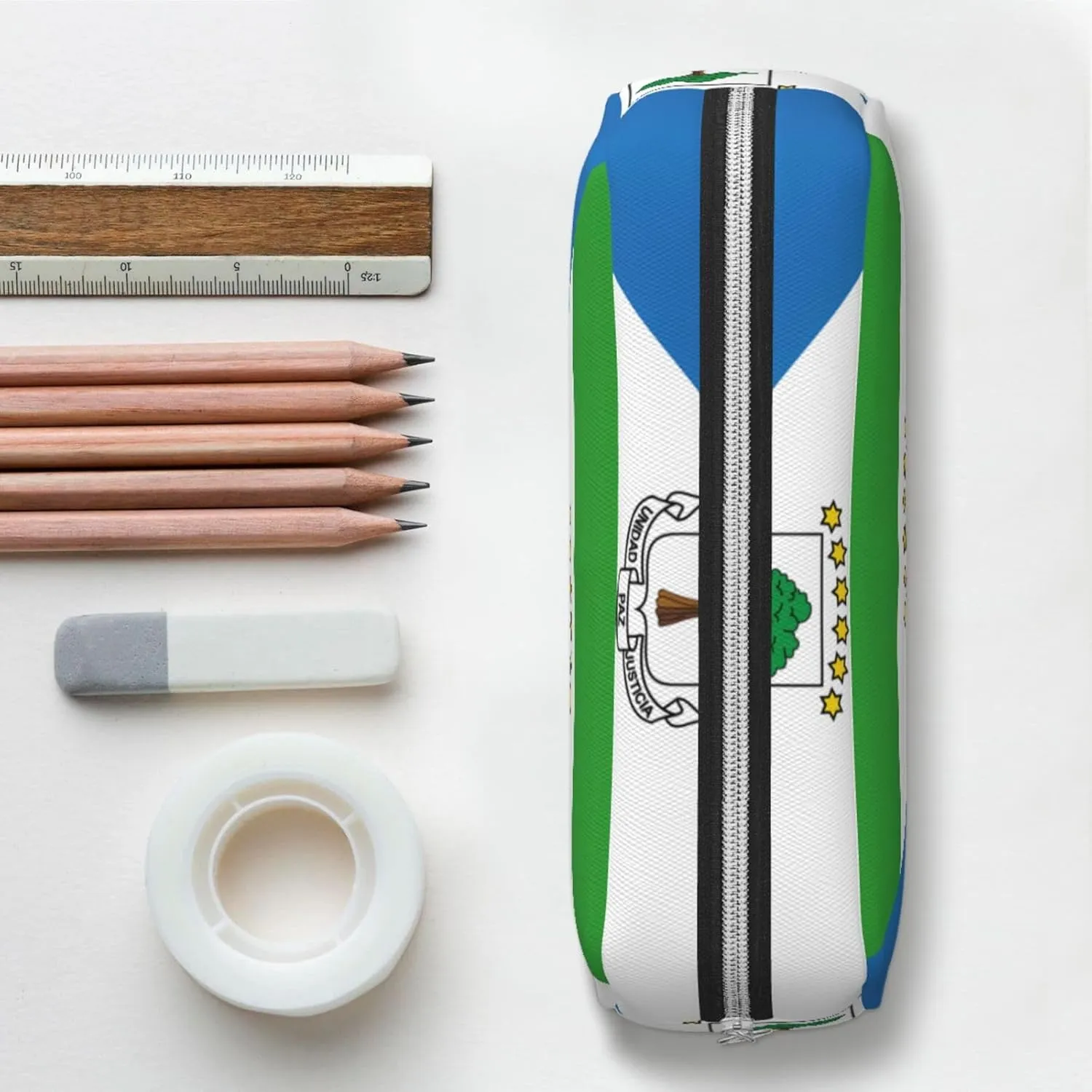 Flag of Equatorial Guinea Print Pencil Case, Pencil Pouch with Zipper, Portable Stationery Organizer pencil bag - Office Travel