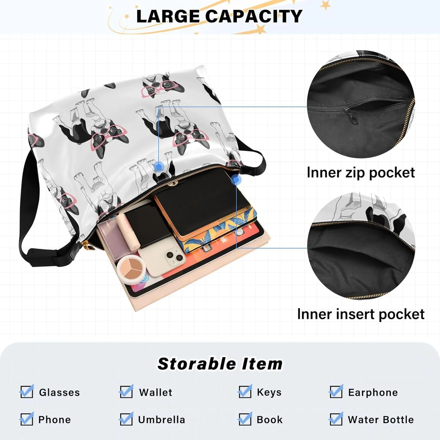 Flamingo Pink Flamingos Soft Leather Hobo Bags for Women Women's Large Purse Soft Animal Print Ladies Hobo Handbags