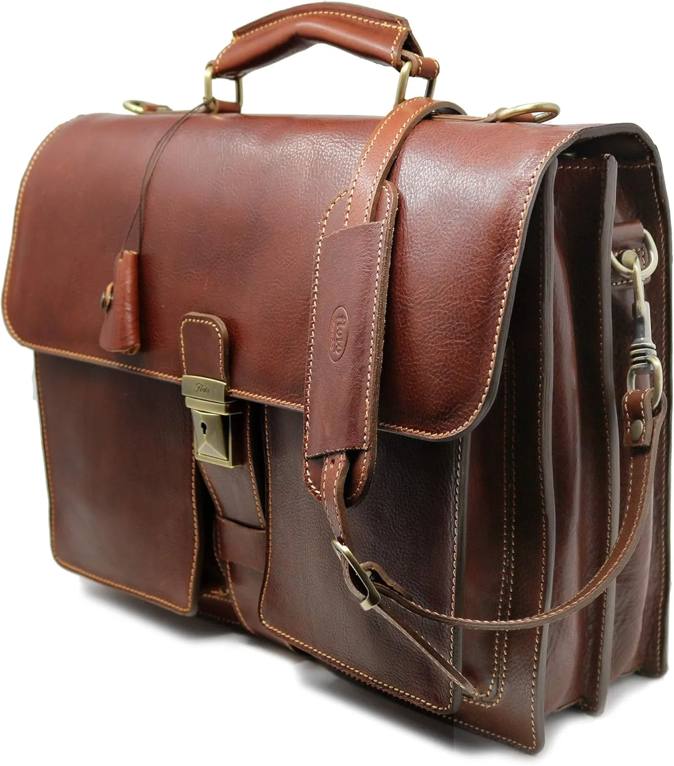 Floto Novella Leather Briefcase – Italian Handmade Briefcase for Men & Women