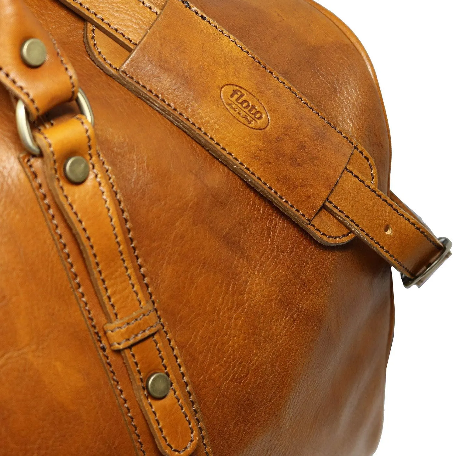 Floto Venezia Grande - large leather duffle luggage (Tobacco Brown)