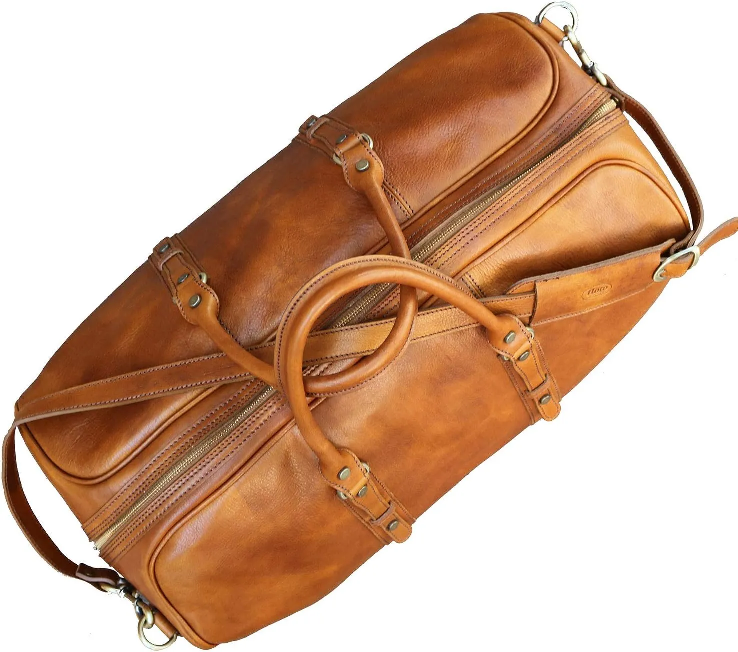 Floto Venezia Grande - large leather duffle luggage (Tobacco Brown)