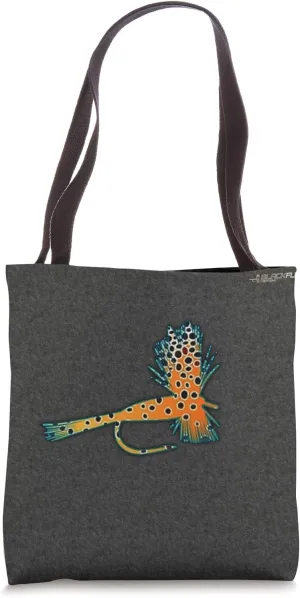 Fly Fishing Tote Purse Tackle Bag Trout Skin Flies Black Fly Tote Bag