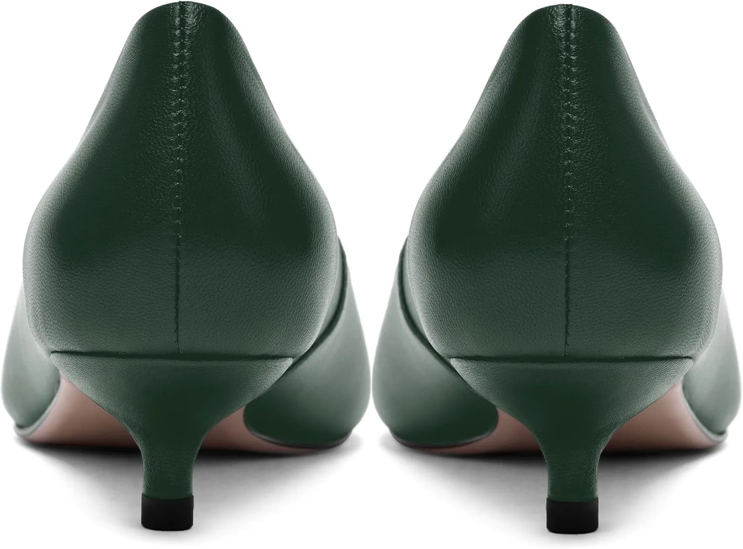 FOGEENA Womens Dating Matte Leather Comfortable Slip On Pointed Toe Casual Kitten Low Heel Pumps Dressy Shoes 1.5 Inch
