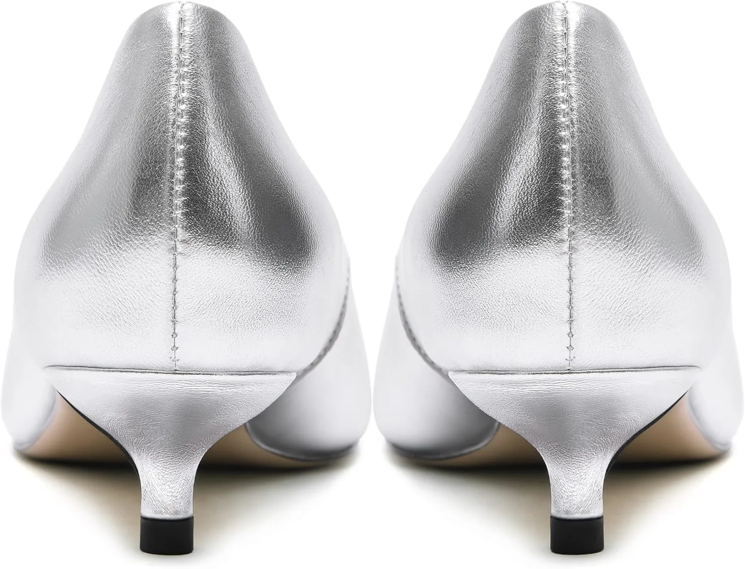 FOGEENA Womens Dating Matte Leather Comfortable Slip On Pointed Toe Casual Kitten Low Heel Pumps Dressy Shoes 1.5 Inch