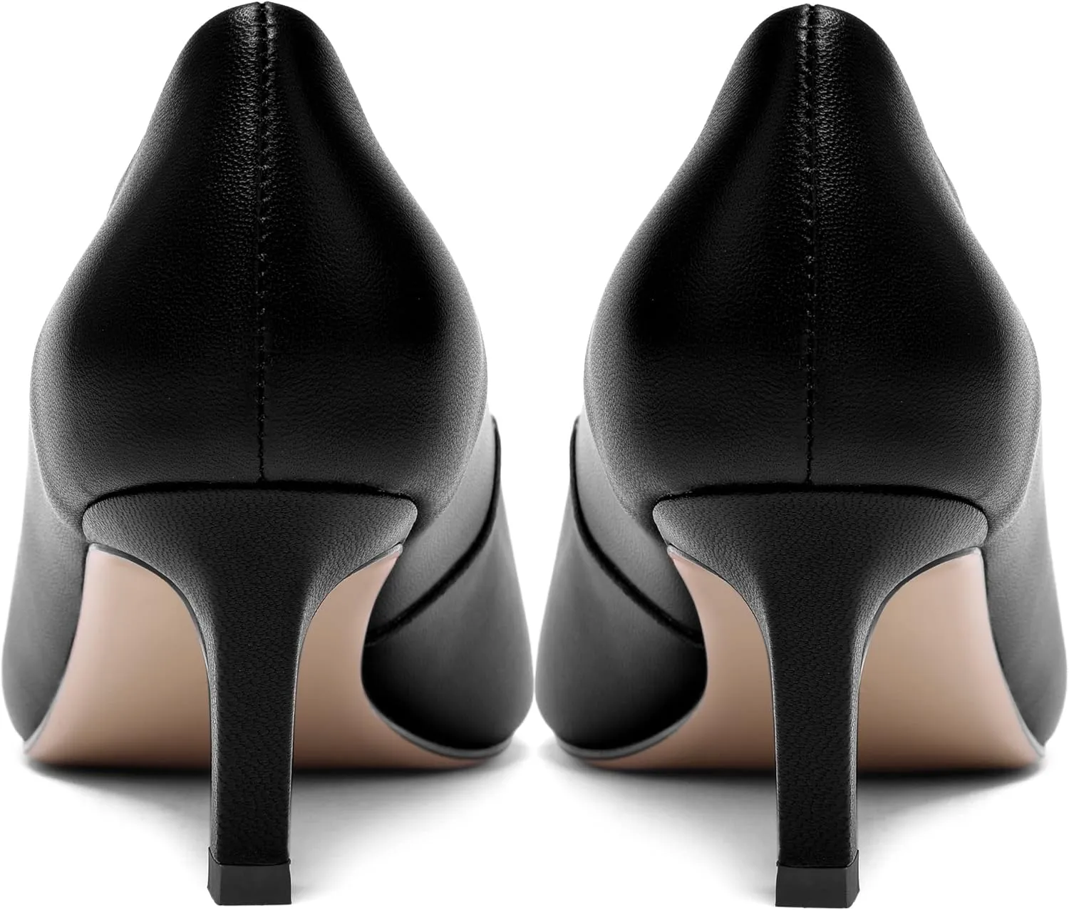 FOGEENA Womens Formal Office Comfortable Matte Leather Slip On Pointed Toe Kitten Low Heel Pumps Dressy Shoes 2 Inch