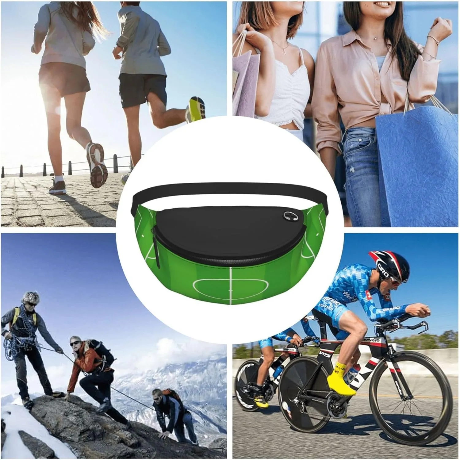 Football Field Soccer Fanny Pack, Crossbody Waist Packs for Women Men Waist Bags with Adjustable Strap for Travel Running Hiking Sport