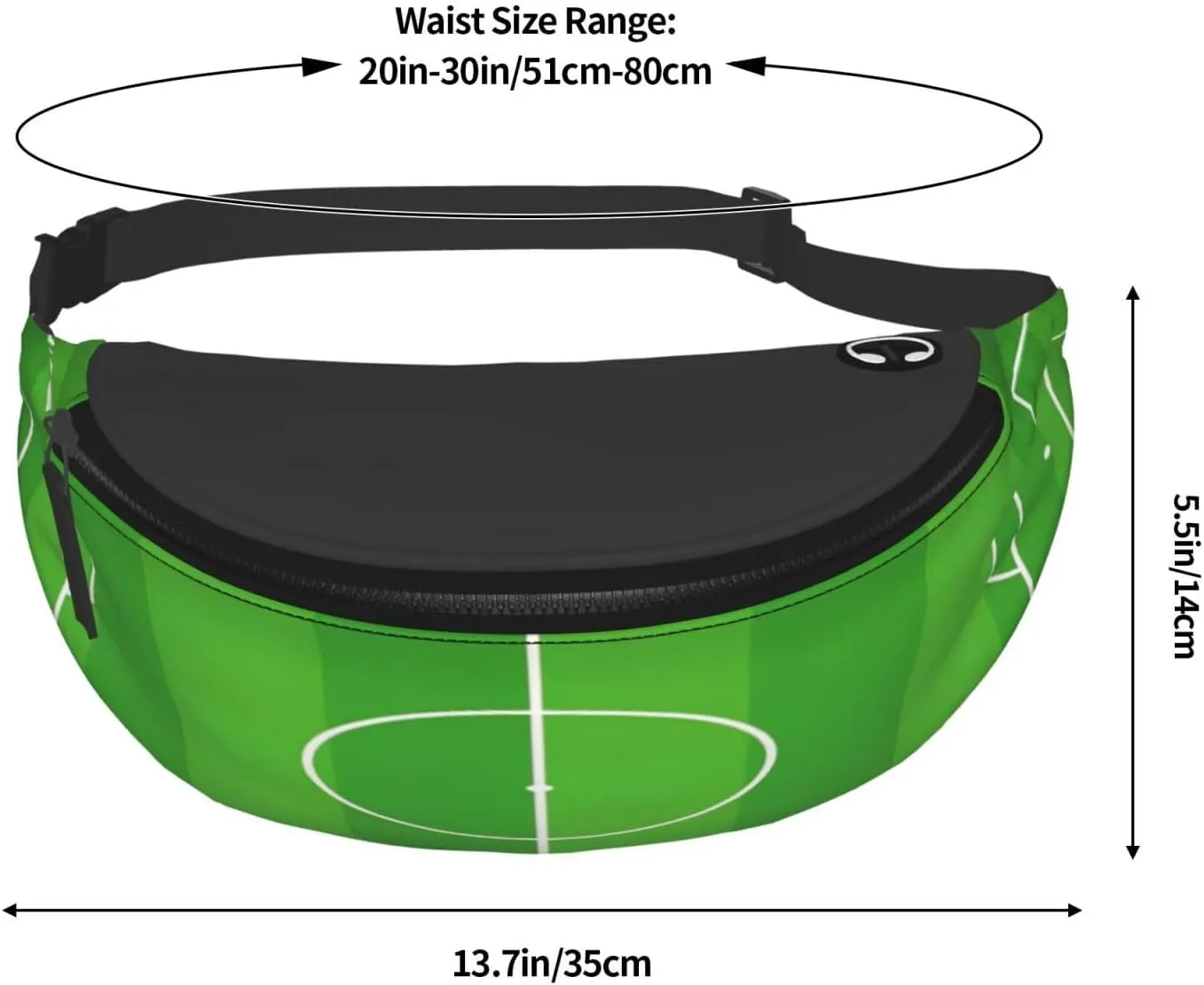 Football Field Soccer Fanny Pack, Crossbody Waist Packs for Women Men Waist Bags with Adjustable Strap for Travel Running Hiking Sport