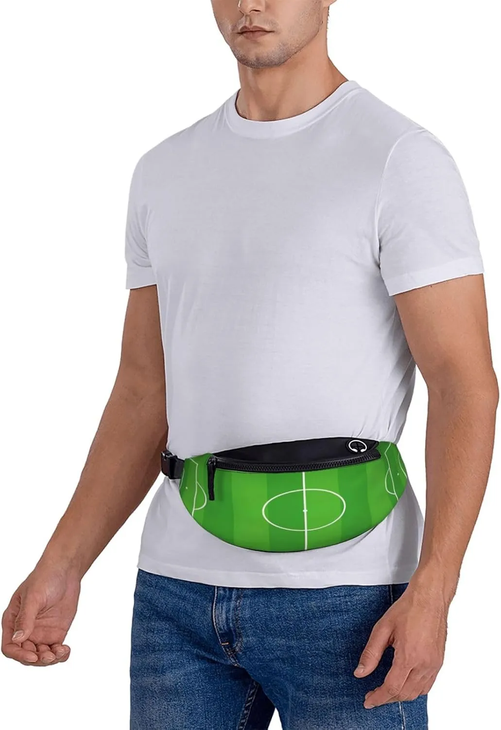 Football Field Soccer Fanny Pack, Crossbody Waist Packs for Women Men Waist Bags with Adjustable Strap for Travel Running Hiking Sport