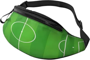 Football Field Soccer Fanny Pack, Crossbody Waist Packs for Women Men Waist Bags with Adjustable Strap for Travel Running Hiking Sport