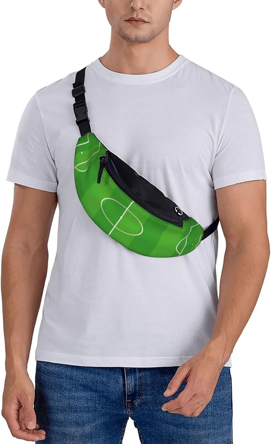 Football Field Soccer Fanny Pack, Crossbody Waist Packs for Women Men Waist Bags with Adjustable Strap for Travel Running Hiking Sport