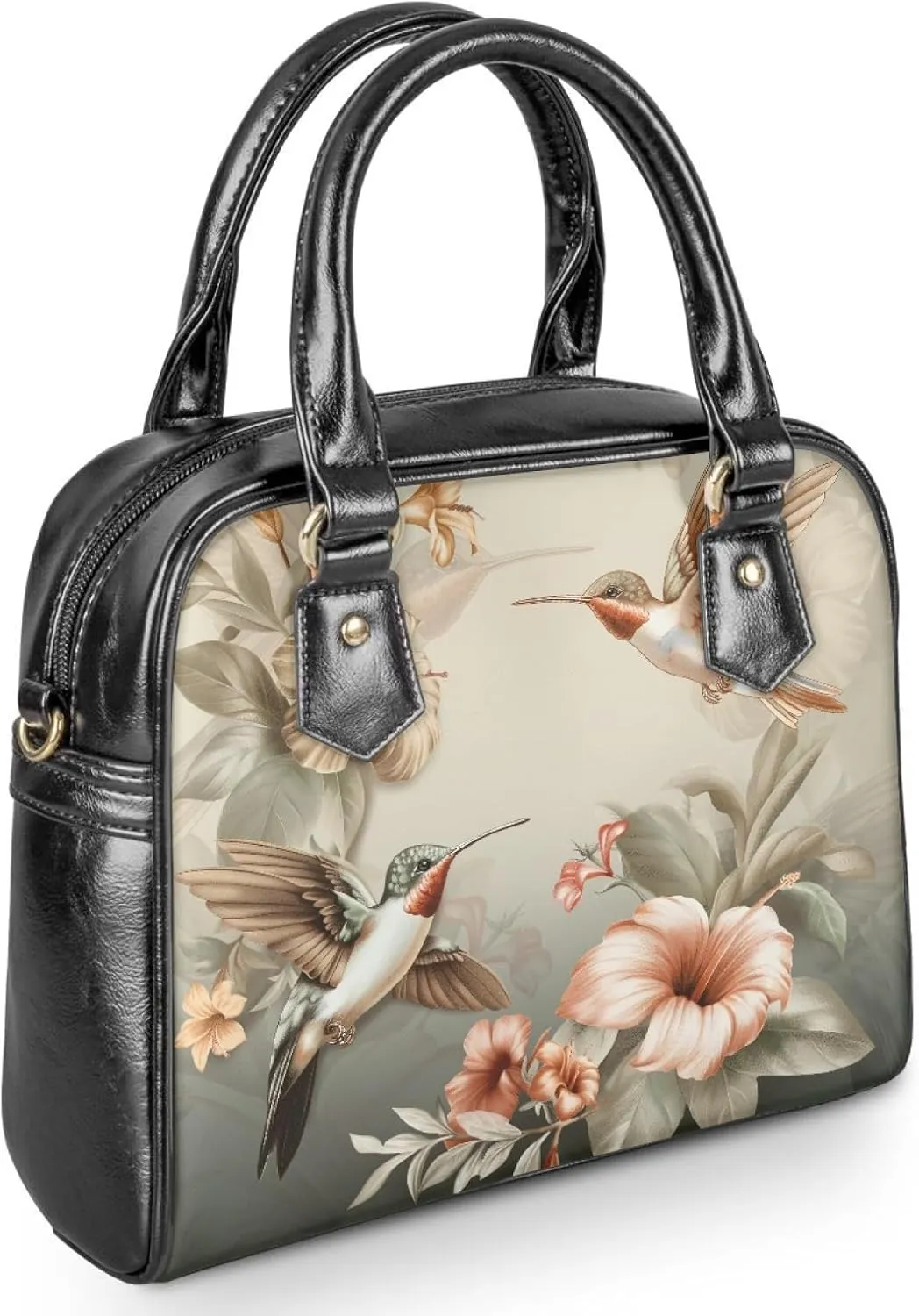 Forchrinse Crystal Butterfly Purple Satchel Handbags for Women,Ladies Shoulder Purse Top Handle Bag Pu Leather Tote Bag