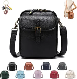 Forcipowerful Crossbody Leather Bag for Women, Adjustable Shoulder Strap, Multi-Slot Multifunctional Large Capacity Bags