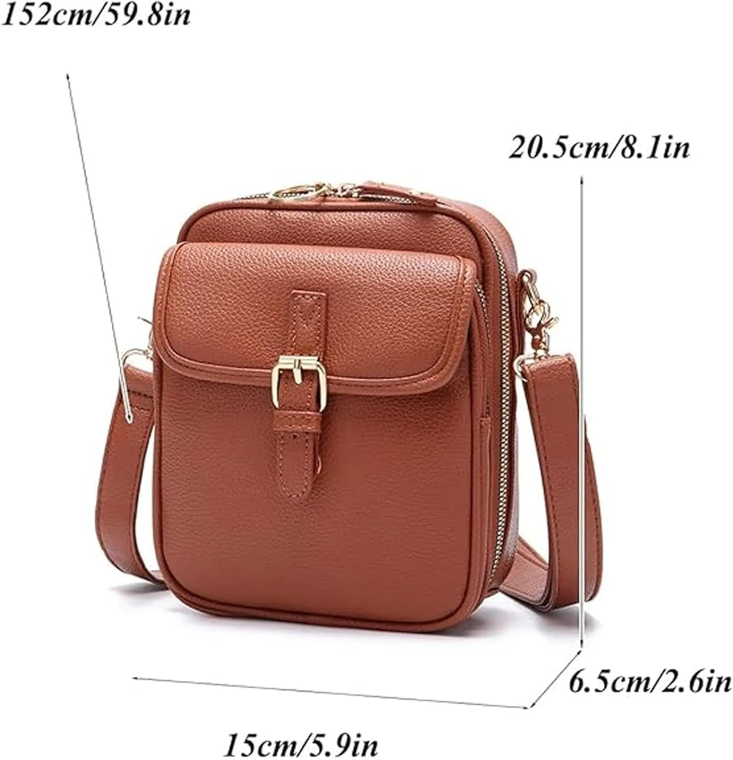 Forcipowerful Crossbody Leather Bag for Women, Adjustable Shoulder Strap, Multi-Slot Multifunctional Large Capacity Bags