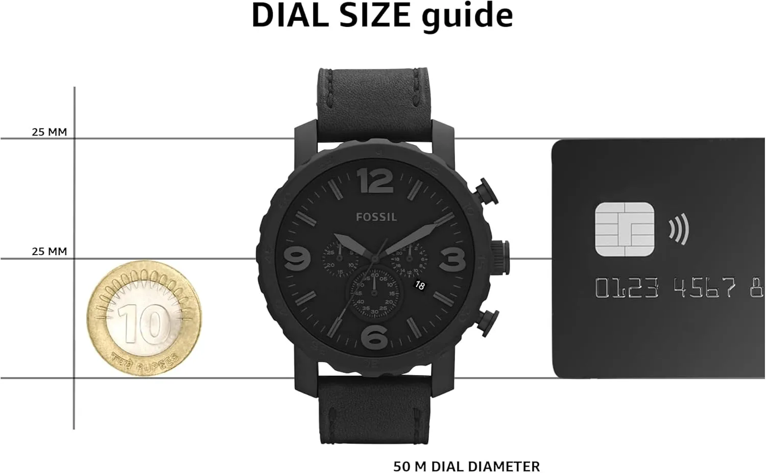 Fossil Men's Nate Quartz Stainless Steel Chronograph Watch