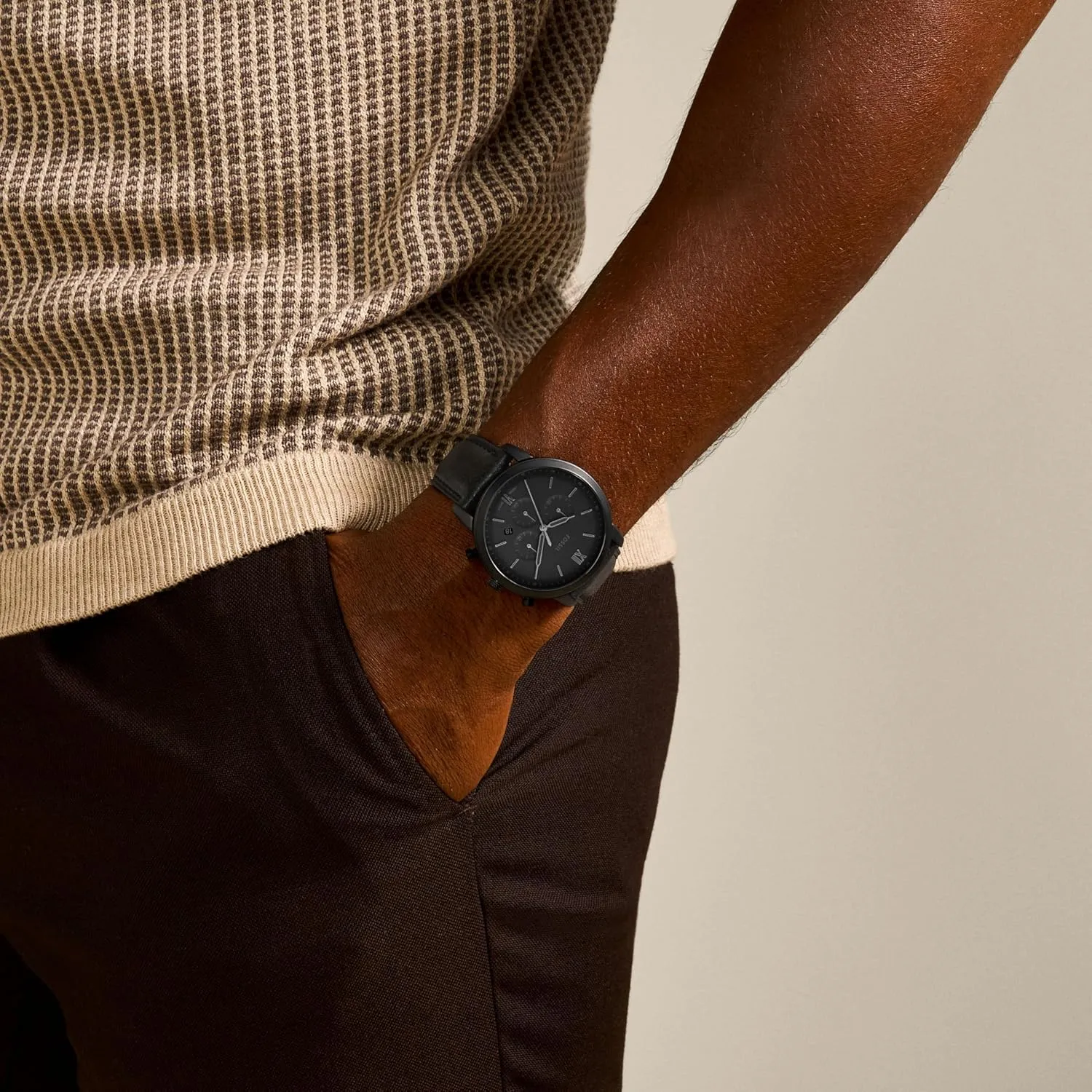 Fossil Men's Neutra Quartz Stainless Steel and Leather Chronograph Watch