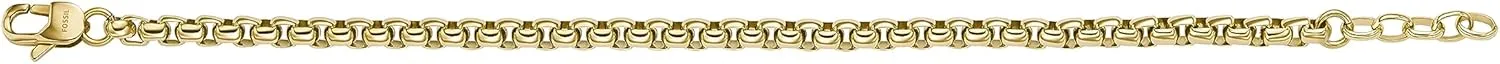 Fossil Men's Plated Stainless Steel Engravable Personalized Gift ID, Chain or Cuff Bracelet for Men