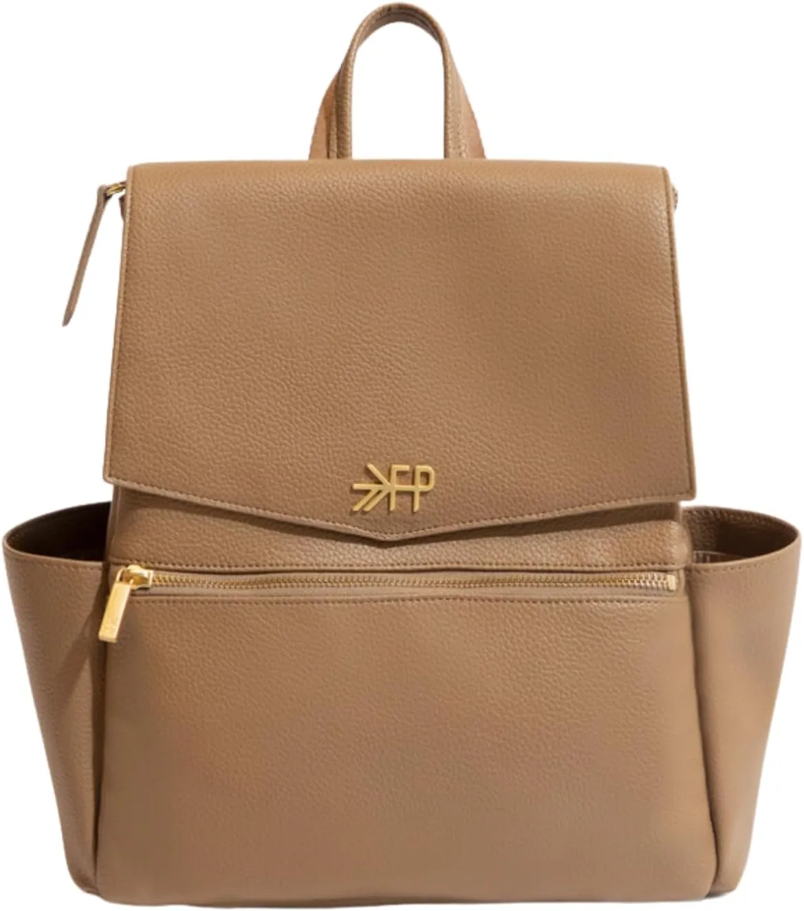 Freshly Picked Mini Classic Diaper Bag Backpack, Wipeable/Vegan Leather (Toffee)