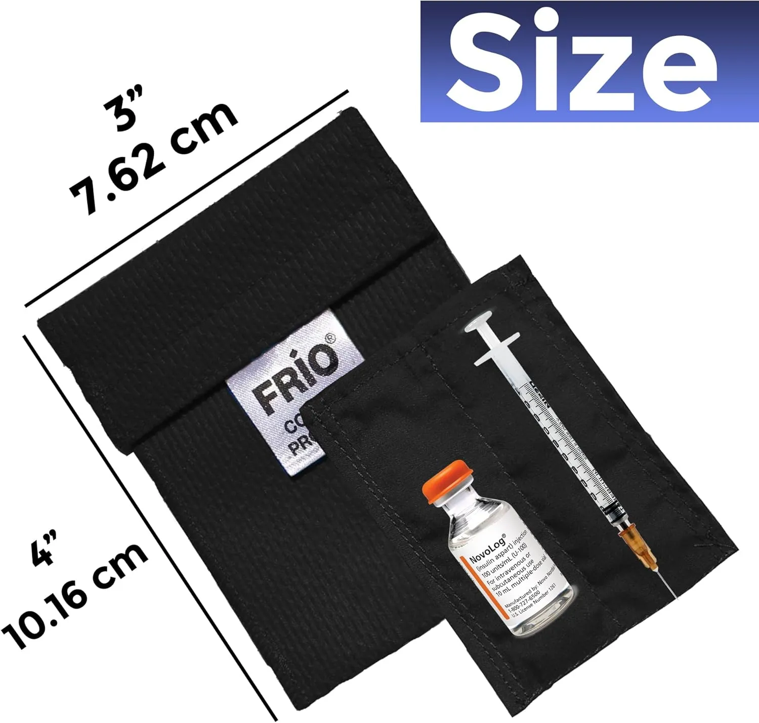 Frio Cooling Wallet- Mini - Black - Holds Single Insulin Vial or Eye Drop Bottle - Keeps Insulin Cool More Than 45 Hours Without Ever Needing Refrigeration!-Low Shipping Rates-