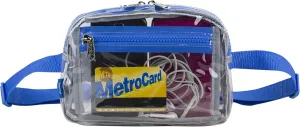Fuel Transparent Clear Fanny Pack, Stadium Security Approved Adjustable Waist Belt Bag for Running, Hiking, Biking, Travel, Sports, Clear/Royal Blue