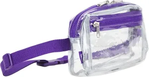 Fuel Transparent Clear See Through Fanny Pack Waist Bag Adjustable Strap,for Sports, Events, Festivals, Work, Clear/Purple