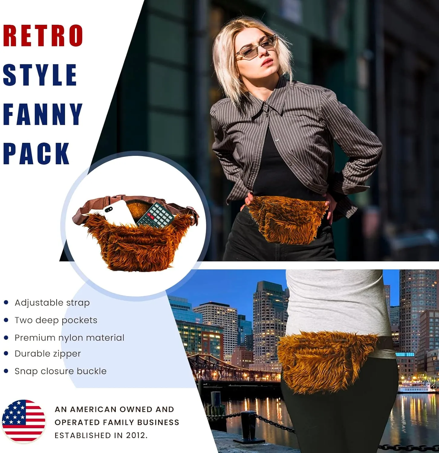 Funny Guy Mugs Grizzly Bear Fur Fanny Pack