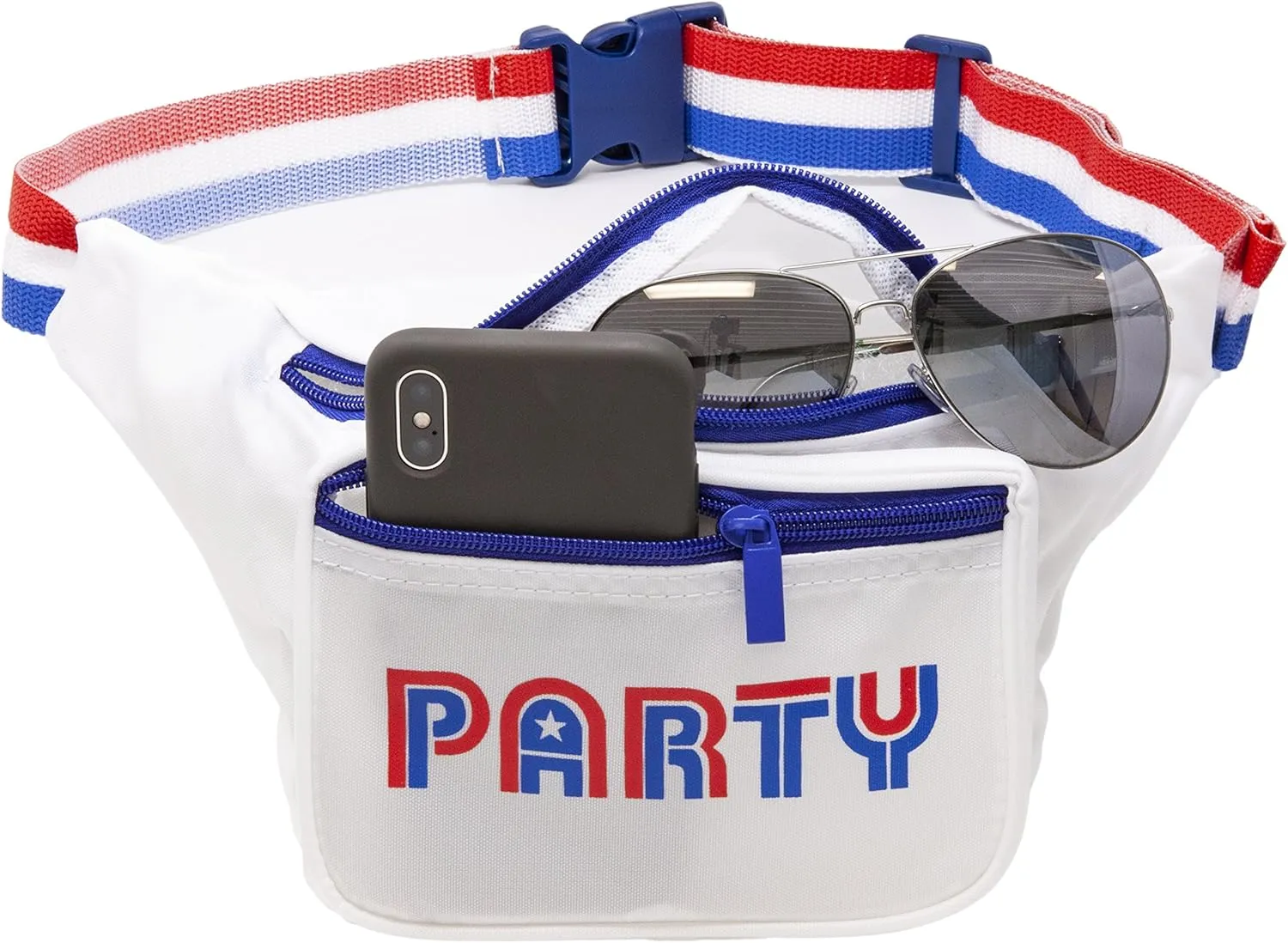 Funny Guy Mugs Red White Blue Party Premium USA Fanny Pack