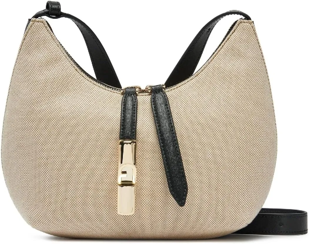 Furla Shoulder Bag Goccia Natural-Black(WB01634-BX3542-NN000-1-007), Natural-Brandy, S