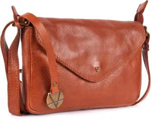Genuine Italian Leather Small Crossbody Sling Bag RFID Protected Trendy Casual Office with Adjustable Strap