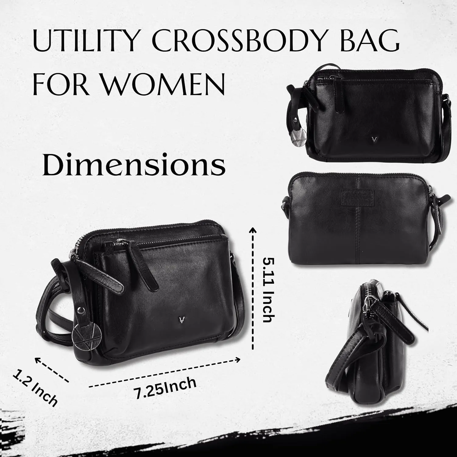 Genuine Italian Leather Small Crossbody Sling Bag RFID Protected Trendy Casual Office with Adjustable Strap