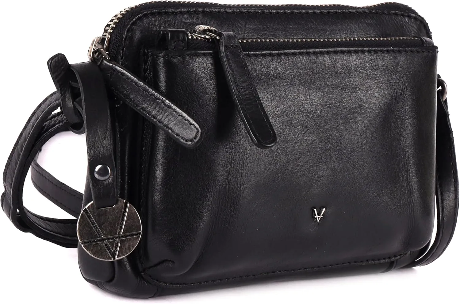 Genuine Italian Leather Small Crossbody Sling Bag RFID Protected Trendy Casual Office with Adjustable Strap
