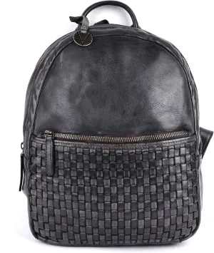 Genuine Leather Backpack for Men, Casual Backpack for Women Office Bag with Adjustable Shoulder Strap (VL-054-GREY)
